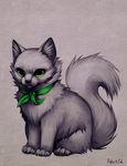  ambiguous_gender cat falvie feline fur green_eyes grey_fur grey_theme mammal solo 