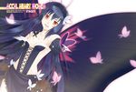  accel_world antenna_hair bare_shoulders black_hair buchiko bug butterfly butterfly_wings elbow_gloves gloves insect kuroyukihime long_hair red_eyes solo wings 