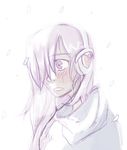  blush hair_over_one_eye headphones ikezawa_hanako katawa_shoujo long_hair morelikecg purple_eyes snowing solo 