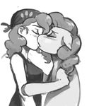  equine female feral friendship_is_magic greyscale hair horse human interspecies kevinsano lesbian mammal monochrome my_little_pony pink_hair pinkie_pie_(mlp) plain_background pony selfcest square_crossover white_background 