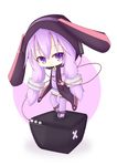  :3 chibi headphones hood hoodie miiya_(kuroi_hako) purple_eyes purple_hair solo speaker thighhighs vocaloid voiceroid yuzuki_yukari 