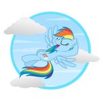  circle cloud cutie_mark equine eyes_closed female feral flying friendship_is_magic horse mammal my_little_pony pegasus plain_background pony rainbow_dash_(mlp) sky smile solo transparent_background veggie55 wings 