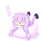  :3 bean_bag_chair chibi closed_eyes miiya_(kuroi_hako) purple_hair sleeping solo thighhighs vocaloid voiceroid yuzuki_yukari 