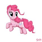  cutie_mark equine female feral friendship_is_magic hair horse jumping looking_away mammal my_little_pony mysticalpha pink_hair pinkie_pie_(mlp) plain_background pony signature solo white_background 