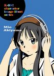  akg akiyama_mio bad_id bad_pixiv_id black_eyes black_hair blush face headphones k-on! k701 long_hair simple_background solo 