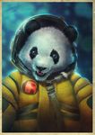  astronaut buddy_jiang clothed_animal fangs looking_at_viewer no_humans original panda solo spacesuit 