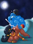  aladdin amber_eyes areola beard big_breasts big_butt black_hair breasts butt cum cum_inside dark_skin disney duo erect_nipples eyes_closed facial_hair female from_behind genie genie_(aladdin) hair human jasmine jasmine_(aladdin) lordstevie male mammal moon nipples not_furry nude orgasm outside penetration sex stars straight 