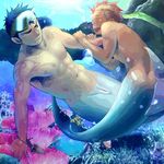 2boys anal animated animated_gif censored cg cum gay male male_focus male_only mermaid monster_boy monster_girl multiple_boys penis yaoi 