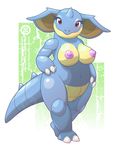  big_breasts blue_skin breasts cute david_nathan_dawkins donotdelete female looking_at_viewer nidoqueen nintendo nipples nude pok&#233;mon pok&#233;morph pok&eacute;mon pok&eacute;morph pussy red_eyes solo standing video_games 