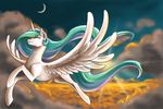  female feral friendship_is_magic horn mammal moon my_little_pony princess_celestia_(mlp) sun valkyrie-girl winged_unicorn wings 