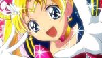  bishoujo_senshi_sailor_moon blonde_hair blue_eyes bow choker company_connection gloves hair_ornament jpeg_artifacts looking_at_viewer open_mouth parody precure sailor_moon sailor_senshi_uniform smile_precure! solo style_parody tiara touei tsukino_usagi twintails 