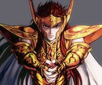  aquarius_camus armor long_hair male_focus nail_polish red_eyes red_hair saint_seiya solo tears yohi 