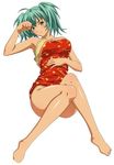  female green_hair ikkitousen official_art ryofu_housen solo 