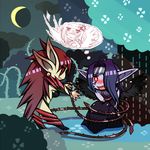  bad_id bad_pixiv_id bare_shoulders bdsm blush bondage bound extra_ears g5mercury kayle league_of_legends long_hair morgana multiple_girls plant pointy_ears purple_hair tears vines wings zyra 