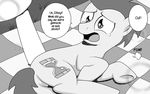  cutie_mark derpy_hooves_(mlp) dialog dialogue doctor_whoof_(mlp) doctor_whooves_(mlp) english_text equine feral friendship_is_magic greyscale hair havikm66 horse male mammal monochrome my_little_pony open_mouth pomf pony scared text 