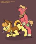  &lt;3 all_fours anal anal_penetration animal_genitalia balls big_macintosh_(mlp) cutie_mark doggystyle equine erection feral feral_on_feral friendship_is_magic from_behind gay hat horse horsecock incest jobo37 male mammal my_little_pony penetration penis pony sex tripsocho yoke 