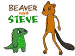  beaver beaver_(b&amp;s) beaver_and_steve dinosaur male mammal mary_murphy rodent scalie steve_(b&amp;s) 