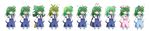  &gt;_&lt; :p ahoge alternate_color antennae arm_cannon blush bow bubble cape closed_eyes cosplay crescent detached_sleeves frog_hair_ornament full_body green_hair hair_bow hair_ornament hat highres karakasa_obake kochiya_sanae lineup long_hair long_image long_sleeves multiple_persona murasa_minamitsu murasa_minamitsu_(cosplay) one_eye_closed open_mouth osashin_(osada) patchouli_knowledge patchouli_knowledge_(cosplay) reiuji_utsuho reiuji_utsuho_(cosplay) sailor_hat skirt smile snake tatara_kogasa tatara_kogasa_(cosplay) third_eye tongue tongue_out touhou transparent_background umbrella vest weapon wide_image wide_sleeves wings wriggle_nightbug wriggle_nightbug_(cosplay) yellow_eyes 