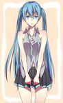  aqua_eyes aqua_hair hatsune_miku highres long_hair mozukugumi necktie skirt solo twintails vocaloid 