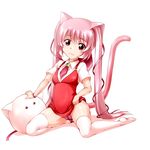  animal_ears bad_id bad_pixiv_id bell blush breasts cat_ears cat_tail dress dress_lift haguhagu long_hair looking_at_viewer medium_breasts original panties pink_hair red_eyes smile solo stuffed_animal stuffed_toy tail thighhighs twintails underwear very_long_hair 