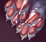  ambiguous_gender canine claws close-up cum cum_on_feet dog fur hindpaw male mammal onta paws plain_background soles solo toe toes 