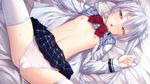  blush cameltoe flat_chest game_cg gray_hair nipples no_bra open_shirt panties pussy_juice seifuku sousei_kitan_aerial thighhighs twintails underwear wet zasetsuou 