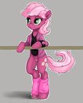  anthro anthrofied bottomless bracelet cheerilee_(mlp) clothed clothing cutie_mark equine female friendship_is_magic fur green_eyes hair half-dressed horse jewelry justpony leg_warmer legwear mammal my_little_pony pink_fur pink_hair pony pussy pussy_juice shirt solo standing wet_pussy 