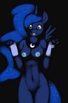  anthrofied blue_eyes blue_hair breasts equine female friendship_is_magic hair horn kloudmutt mammal my_little_pony nipples nude open_mouth princess_luna_(mlp) pussy raised_arm solo standing winged_unicorn wings 