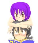  1boy 1girl black_hair braid couple hanamutsuki mutsuki purple_hair ranma_1/2 saotome_ranma short_hair single_braid tendou_akane 