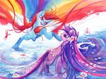  cutie_mark equine female feral friendship_is_magic horn horse mammal my_little_pony pegasus pony rainbow_dash_(mlp) traditional-art traditional_media twilight_sparkle_(mlp) unicorn wings 