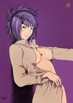  artist_request breasts headband jacket mitarashi_anko naruto purple_hair sideboob 