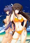  ass bikini cleavage garter makishima_azusa mitsurugi_meiya muvluv swimsuits takamura_yui 