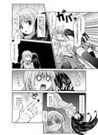  achiga_school_uniform comic elain greyscale long_hair matsumi_kuro matsumi_yuu monochrome multiple_girls nude o_o pantyhose ribbon saki saki_achiga-hen scarf siblings sisters thighhighs translation_request 