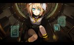  bad_id bad_pixiv_id blonde_hair blue_eyes hair_ornament hairclip kagamine_rin letterboxed riku_(wana) short_hair solo vocaloid 