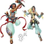  artist_request blade concept_art dark_skin jewelry sandals soulcalibur talim toe_ring tonfa weapon 