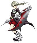  blonde_hair maka_albarn nikyu scythe skirt solo soul_eater 