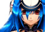  artist_request blue_hair face headphones kos-mos red_eyes solo xenosaga 