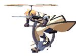  aircraft animated animated_gif bicycle blonde_hair cyborg flying ground_vehicle guilty_gear helicopter lowres male_focus mouth_hold robo-ky solo sword trench_coat weapon 