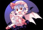  bad_id bad_pixiv_id bloomers blue_hair chibi hat masuneko remilia_scarlet ribbon short_hair solo touhou underwear white_bloomers wings 