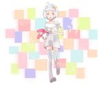  copyright_request docomo f703i matsurika my_melody onegai_my_melody personification product_girl red_eyes short_hair solo stuffed_animal stuffed_bunny stuffed_toy white_hair 