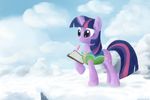  clothing cloud clouds equine female feral friendship_is_magic hair horn horse magic mammal multi-colored_hair my_little_pony notepad outside pencil pony sky snow solo twilight_sparkle_(mlp) unicorn winter 