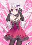  elbow_gloves gloves headphones md5_mismatch original pantyhose purple_eyes solo tsukino_neru white_hair 