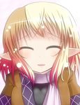  blonde_hair byoubyou closed_eyes mizuhashi_parsee open_mouth pointy_ears scarf short_hair solo touhou 