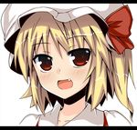  fang flandre_scarlet letterboxed lockheart looking_at_viewer open_mouth simple_background smile solo touhou white_background 