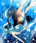  aqua_eyes aqua_hair bad_id bad_pixiv_id black_dress bubble dress floating_hair hatsune_miku long_hair miyake_achi shinkai_shoujo_(vocaloid) sleeveless sleeveless_dress solo twintails underwater very_long_hair vocaloid 