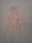  anthro anthrofied big_breasts black_and_white breasts cutie_mark equine female friendship_is_magic hair horn horse mammal monochrome my_little_pony nipples nude pony pussy redgreenfluffball solo twilight_sparkle_(mlp) unicorn 