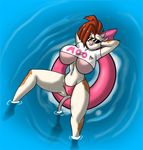  anthro big_breasts bovine breasts cow eyewear female horn huge_breasts lordstevie mellany_mellons navel panties pool sunglasses tagme under_boob underwear 