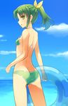 :o ass bad_id bad_pixiv_id bikini blush cloud day from_behind green_eyes green_hair halterneck innertube looking_at_viewer looking_back midorikawa_nao ocean ponytail precure prime profile sky smile_precure! swimsuit 