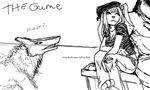  female flockdraw lagomorph mammal meme monochrome rabbit sergal the_game 