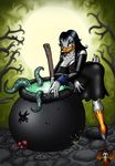  avian big_breasts bird breasts cauldron disney dress duck duck_tales ducktales erect_nipples female looking_at_viewer lordstevie magica_de_spell magica_despell nipples smile 